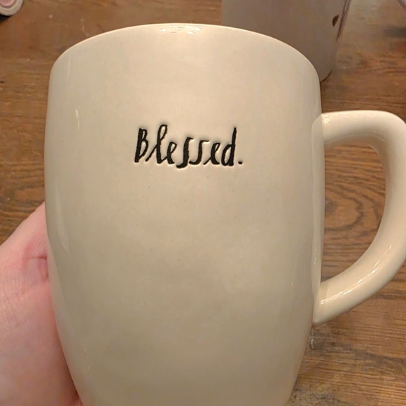 Rae Dunn Other - Rae Dunn Cream 'Blessed' Mug With Pink Interior.